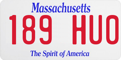 MA license plate 189HU0
