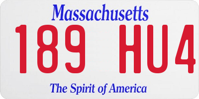 MA license plate 189HU4