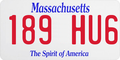 MA license plate 189HU6