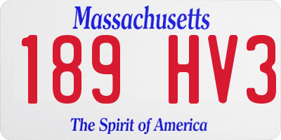 MA license plate 189HV3