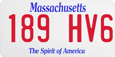MA license plate 189HV6