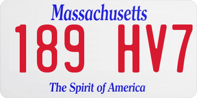 MA license plate 189HV7