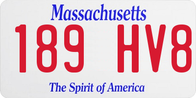 MA license plate 189HV8
