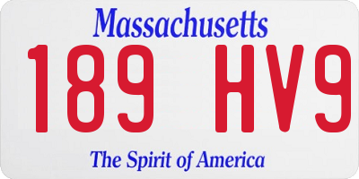 MA license plate 189HV9