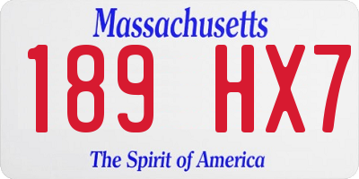 MA license plate 189HX7