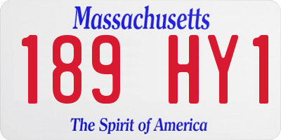 MA license plate 189HY1