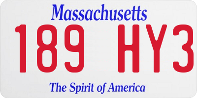 MA license plate 189HY3