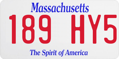 MA license plate 189HY5