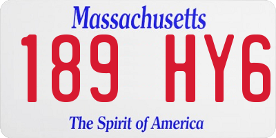 MA license plate 189HY6
