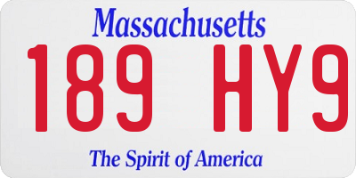 MA license plate 189HY9