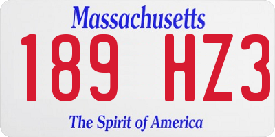 MA license plate 189HZ3