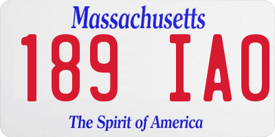 MA license plate 189IA0