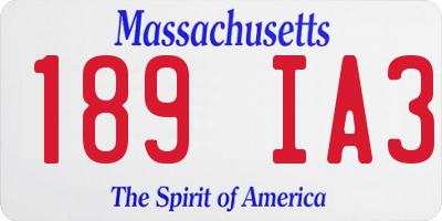 MA license plate 189IA3