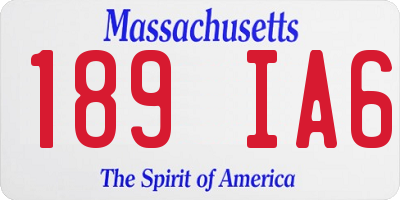 MA license plate 189IA6