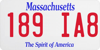 MA license plate 189IA8