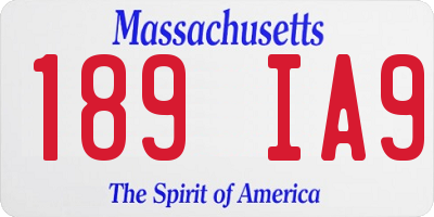 MA license plate 189IA9