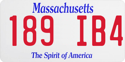 MA license plate 189IB4