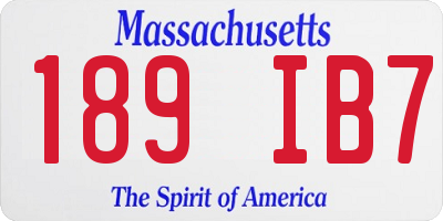 MA license plate 189IB7