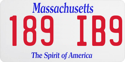 MA license plate 189IB9