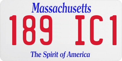 MA license plate 189IC1