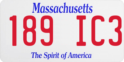 MA license plate 189IC3