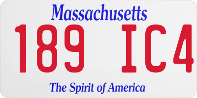 MA license plate 189IC4