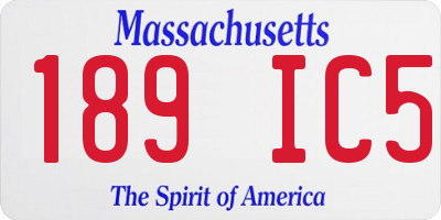 MA license plate 189IC5