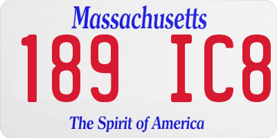 MA license plate 189IC8