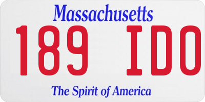 MA license plate 189ID0