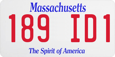 MA license plate 189ID1