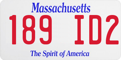 MA license plate 189ID2