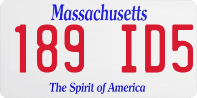 MA license plate 189ID5