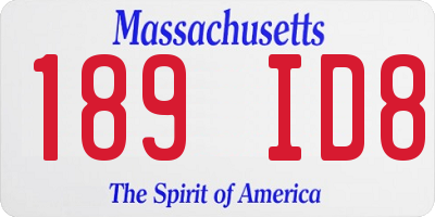 MA license plate 189ID8
