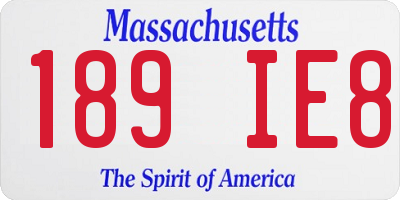 MA license plate 189IE8