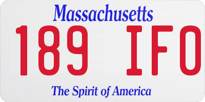 MA license plate 189IF0
