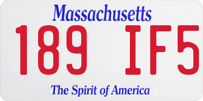 MA license plate 189IF5