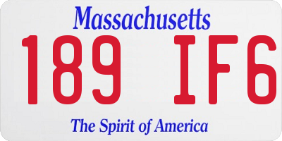 MA license plate 189IF6