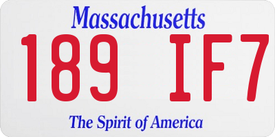 MA license plate 189IF7
