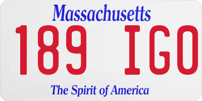 MA license plate 189IG0
