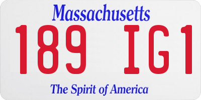 MA license plate 189IG1