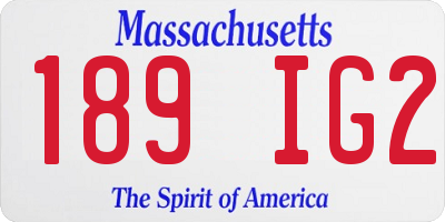 MA license plate 189IG2