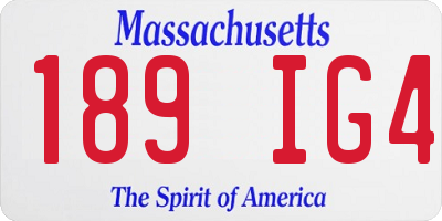 MA license plate 189IG4