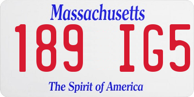 MA license plate 189IG5