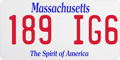 MA license plate 189IG6