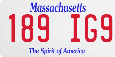 MA license plate 189IG9