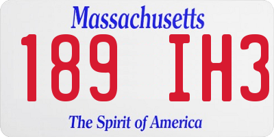 MA license plate 189IH3