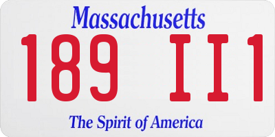 MA license plate 189II1