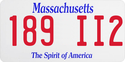 MA license plate 189II2