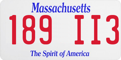 MA license plate 189II3