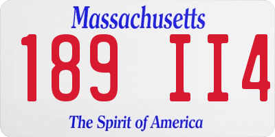 MA license plate 189II4